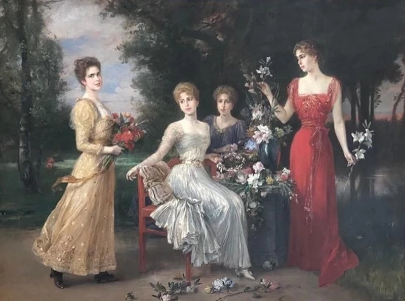 Le principesse Beatrice, Marie, Alexandra e Victoria Melita di Edimburgo